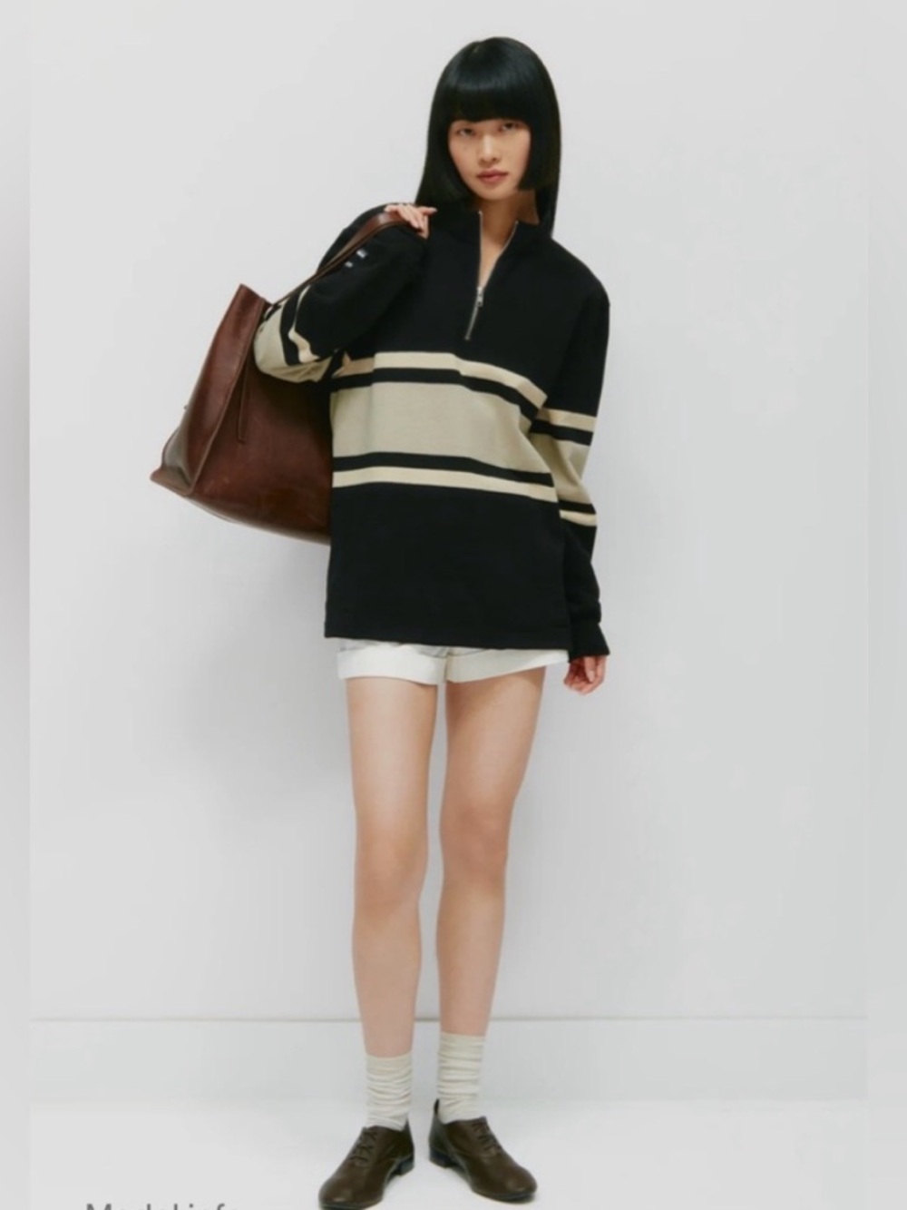 KOTN Black and Cream Zip-Up Sweater Rugby Barbarian XS - Picture 2 of 7